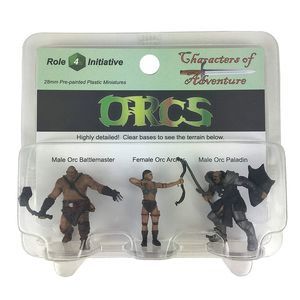 Characters of Adventure: Orcs Group of 3 - Set B - Archer, Paladin, Battlemaster
